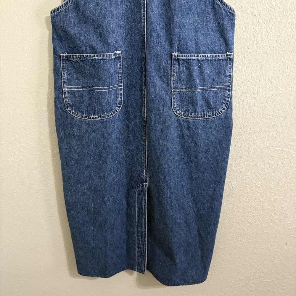 Vintage Bill Blass Jeans Denim Overall Dress Midi Pockets XS S - Picture 8 of 13